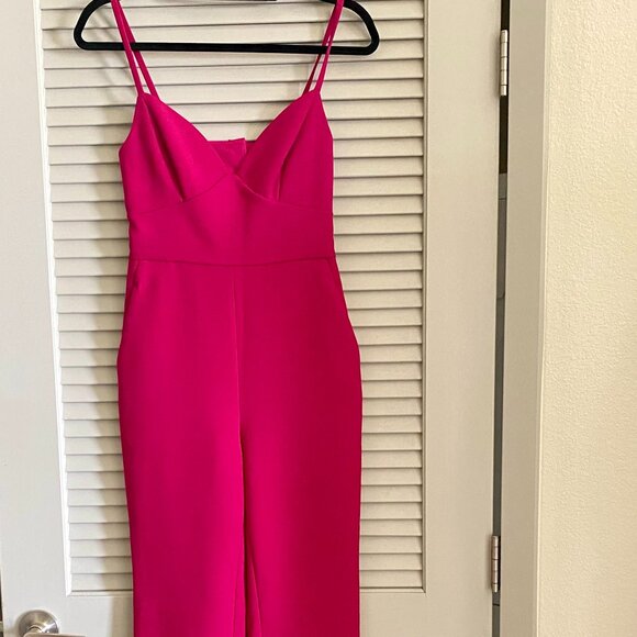 LAST CHANCE - BCBG Tailored Jumpsuit Size XS in Vivid Fuchsia - Picture 1 of 8